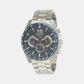 Dress Men Quartz Blue Dial Chronograph Stainless Steel Watch SSB345P1