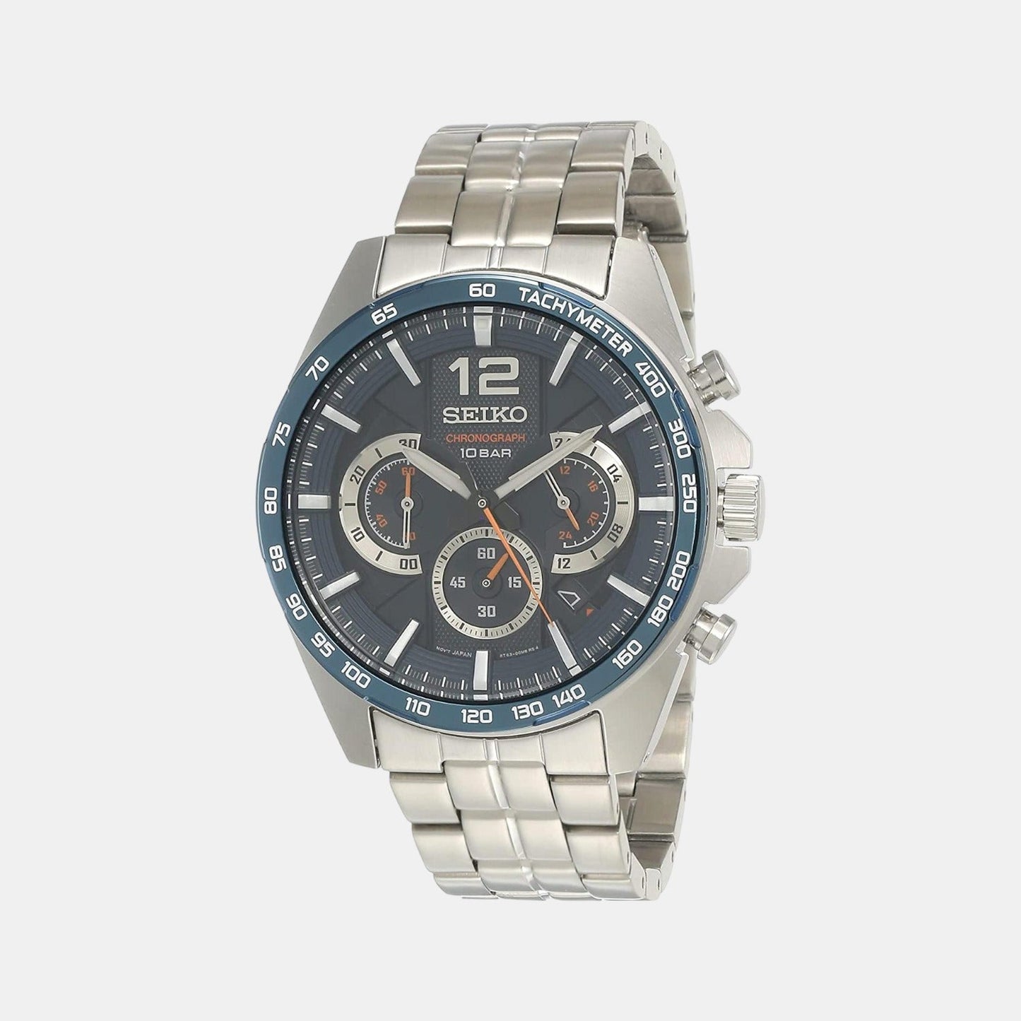 Dress Men Quartz Blue Dial Chronograph Stainless Steel Watch SSB345P1