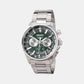Dress Men Quartz Green Dial Chronograph Stainless Steel Watch SSB405P1