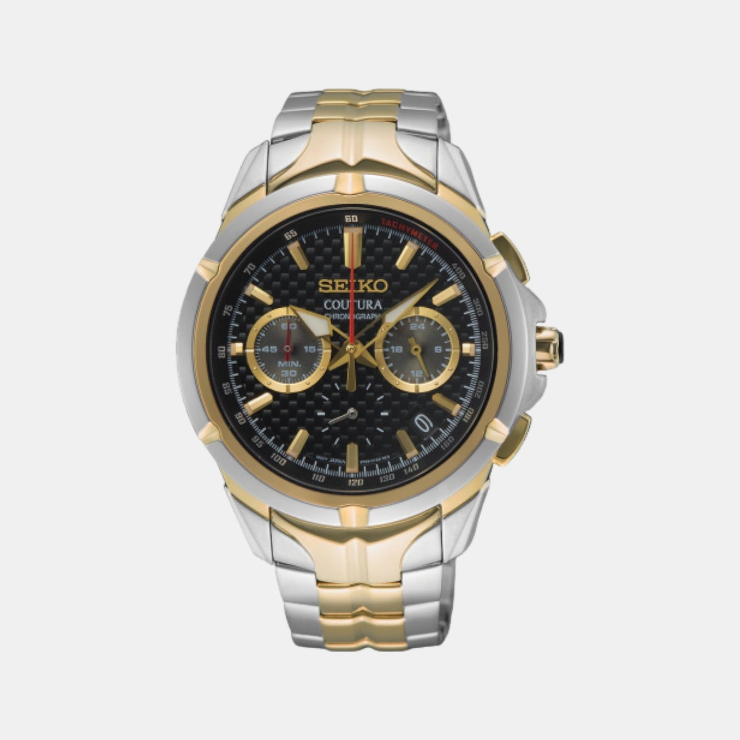Coutura Men Quartz Black Dial Chronograph Stainless Steel Watch SSB434P9