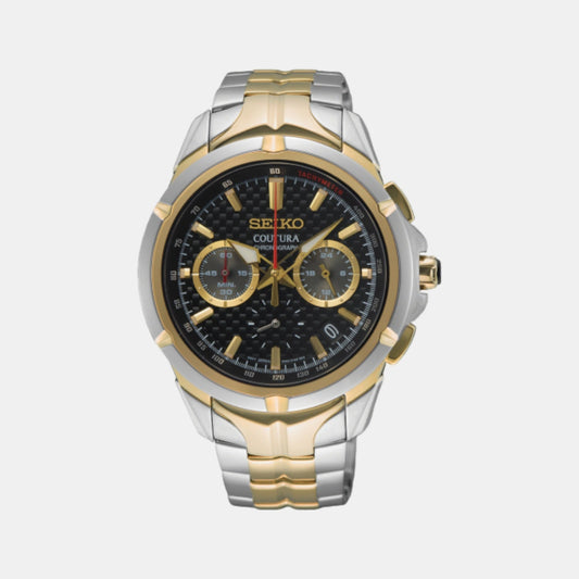 Coutura Men Quartz Black Dial Chronograph Stainless Steel Watch SSB434P9