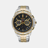 Coutura Men Quartz Black Dial Chronograph Stainless Steel Watch SSB434P9