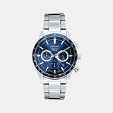 Dress Men Quartz Blue Dial Chronograph Stainless Steel Watch SSB445P1