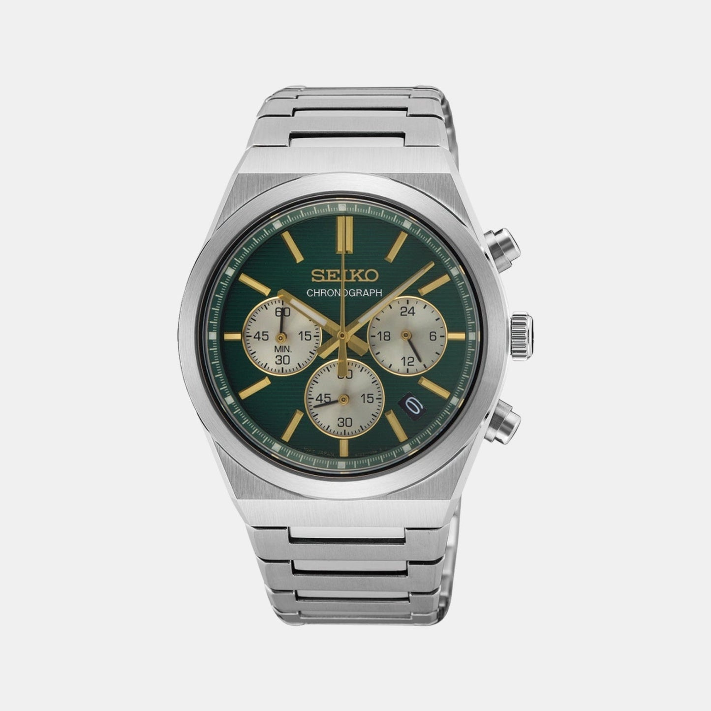 Conceptual Men Quartz Green Dial Chronograph Stainless Steel Watch SSB461P1