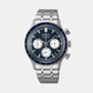 Men Quartz Blue Dial Chronograph Stainless Steel Watch SSB477P1