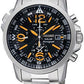 Seiko Solar Quartz Men Watches in Round case & Black Dial SSC077P1
