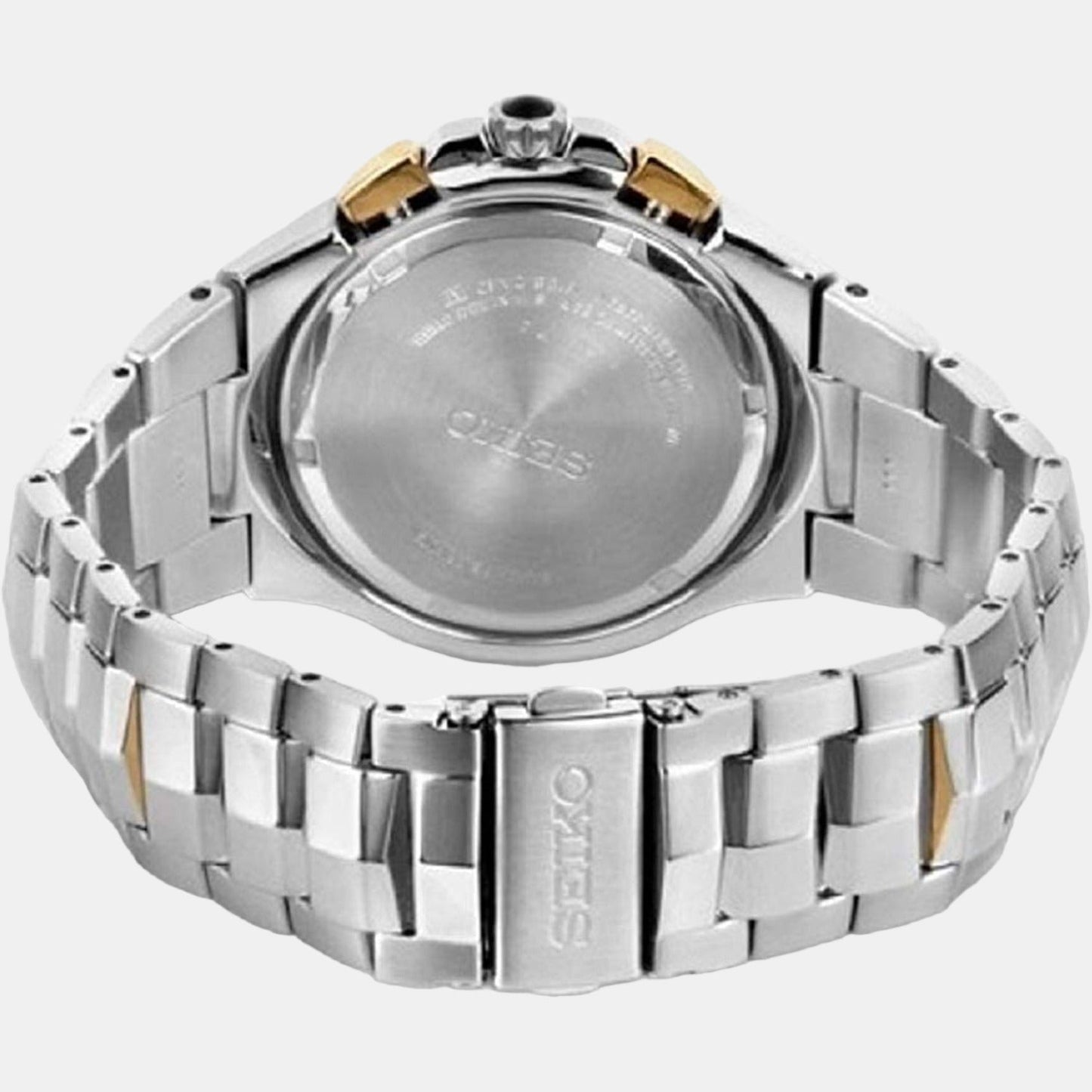 Coutura Men Solar Black Dial Chronograph Stainless Steel Watch SSC376P9