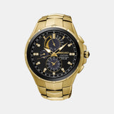 Coutura Men Solar Black Dial Chronograph Stainless Steel Watch SSC572P1