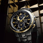 Coutura Men Solar Black Dial Chronograph Stainless Steel Watch SSC573P1