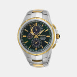 Coutura Men Solar Green Dial Chronograph Stainless Steel Watch SSC764P1