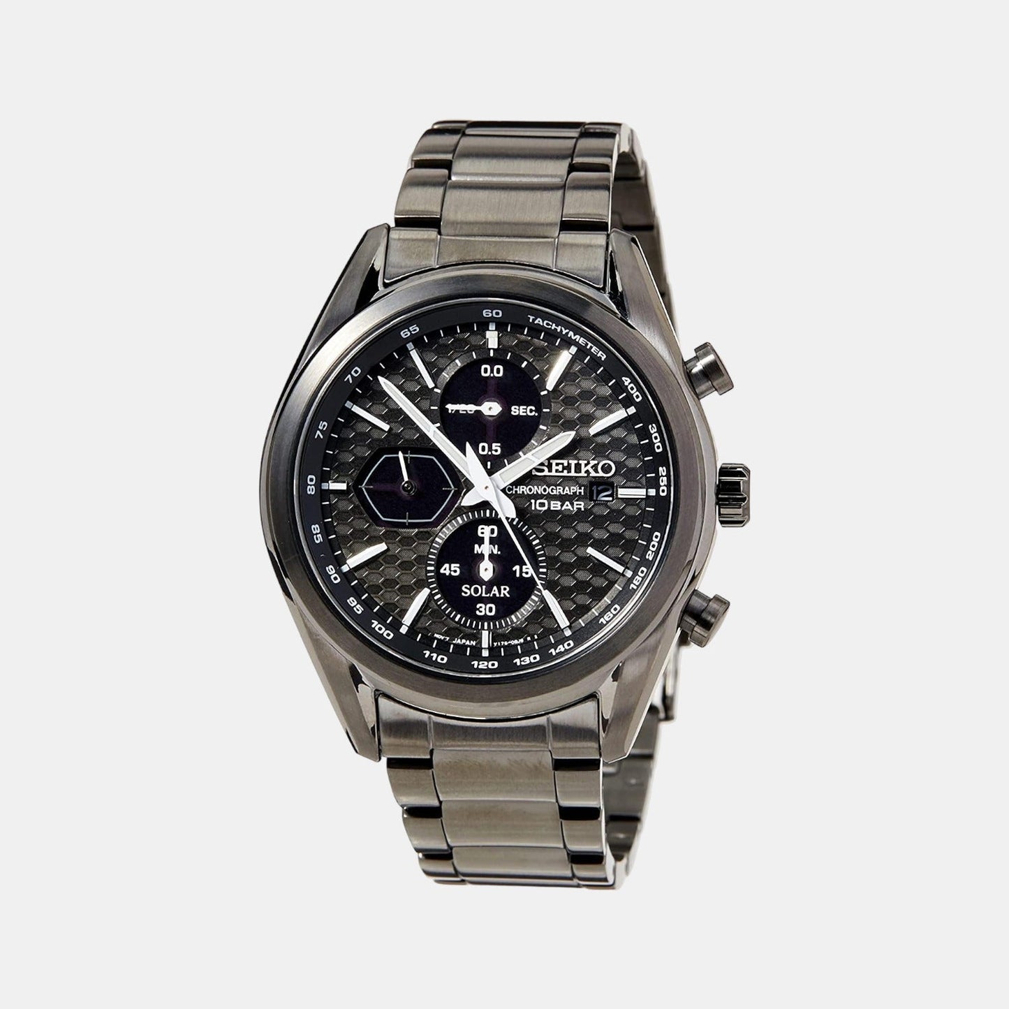 Macchina Sportiva Men Solar Black Dial Chronograph Stainless Steel Watch SSC773P1