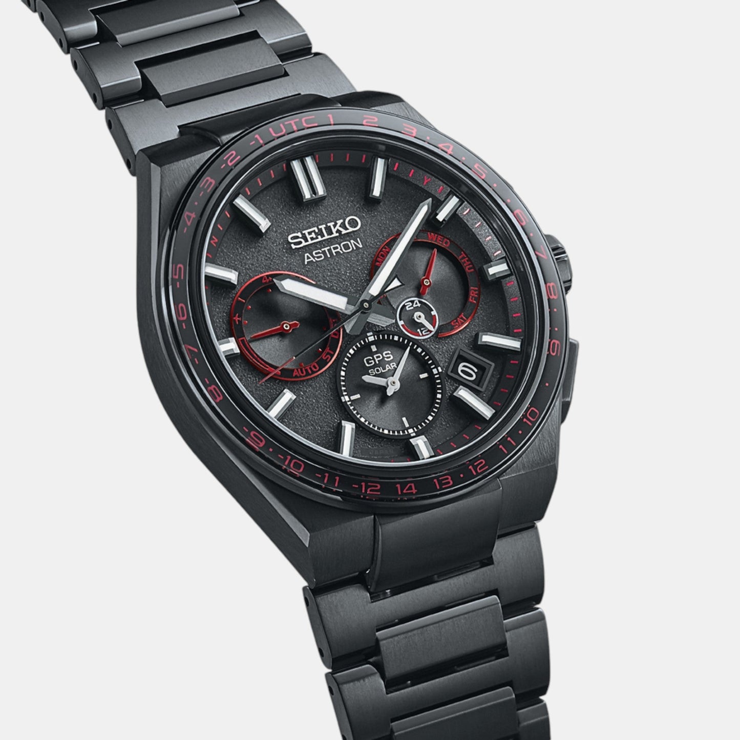 Astron Men 'Redshift' GPS Solar 5X Dual-Time Chronograph Limited Edition Watch SSH137J1