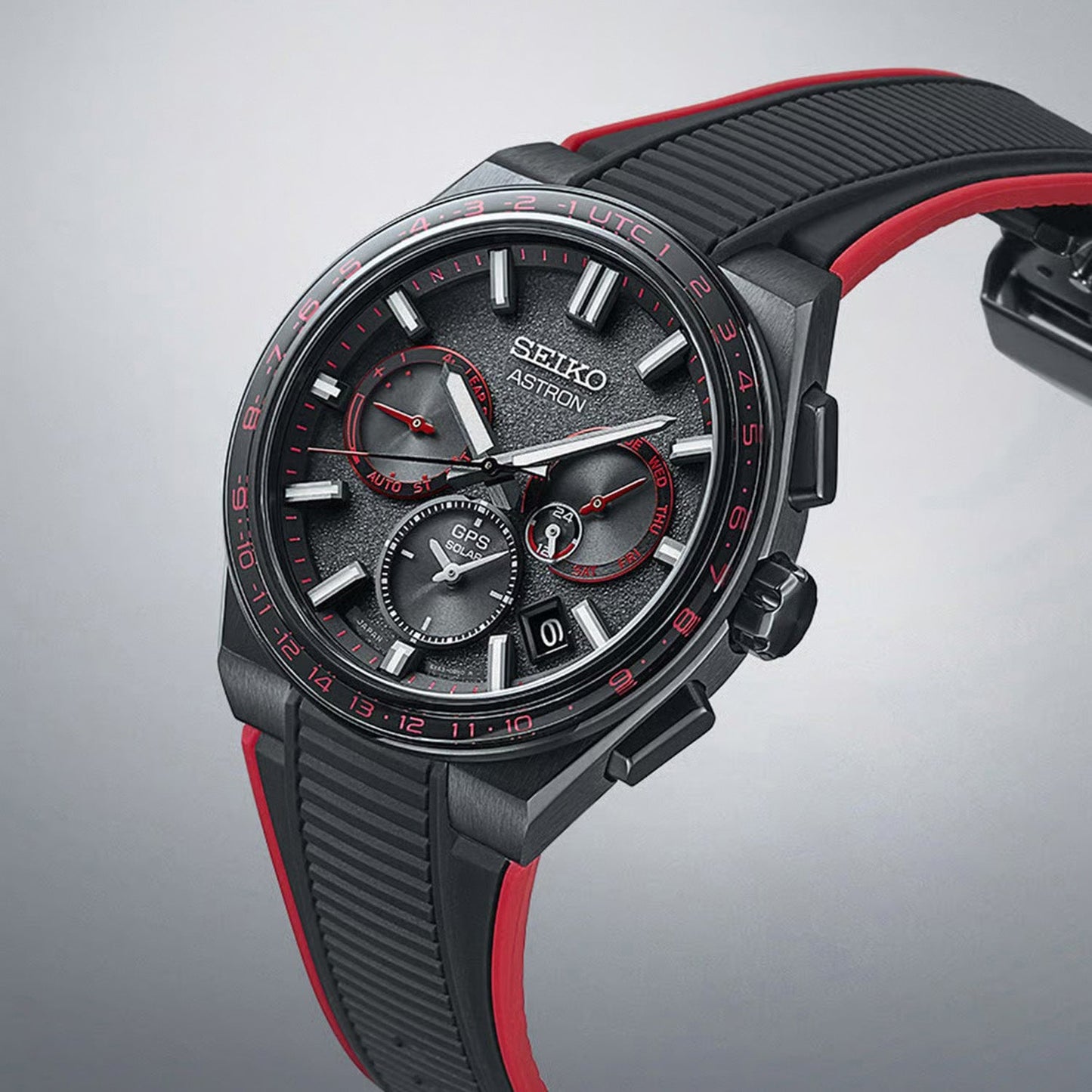 Astron Men 'Redshift' GPS Solar 5X Dual-Time Chronograph Limited Edition Watch SSH137J1