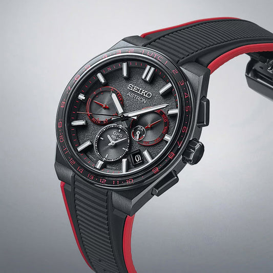 Astron Men 'Redshift' GPS Solar 5X Dual-Time Chronograph Limited Edition Watch SSH137J1