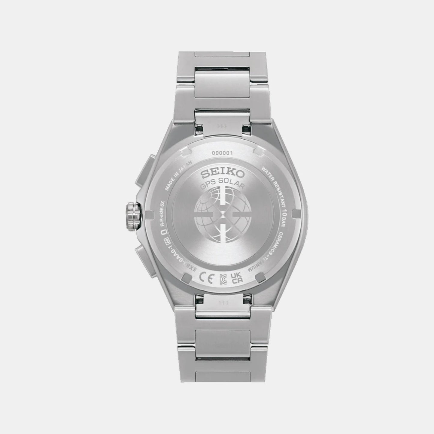 Astron Men Solar Silver Dial Chronograph Stainless Steel Watch SSH153J1