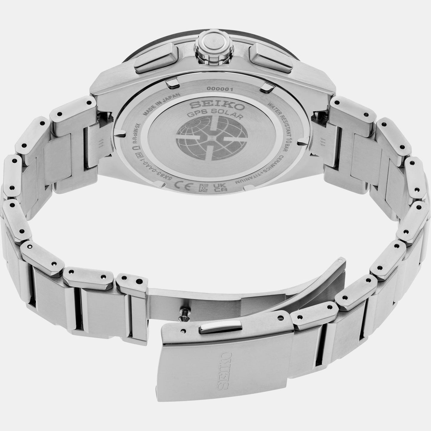 Astron Men Solar Silver Dial Chronograph Stainless Steel Watch SSH153J1