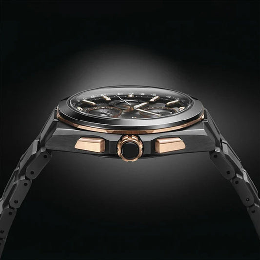 Astron Men Solar Black Dial Chronograph Stainless Steel Watch SSH158J1