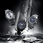 Speedtimer Men Solar Black Dial Chronograph Stainless Steel Watch SSH167J1