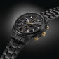 Speedtimer Men Solar Black Dial Chronograph Stainless Steel Watch SSH169J1