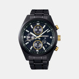 Speedtimer Men Solar Black Dial Chronograph Stainless Steel Watch SSH169J1