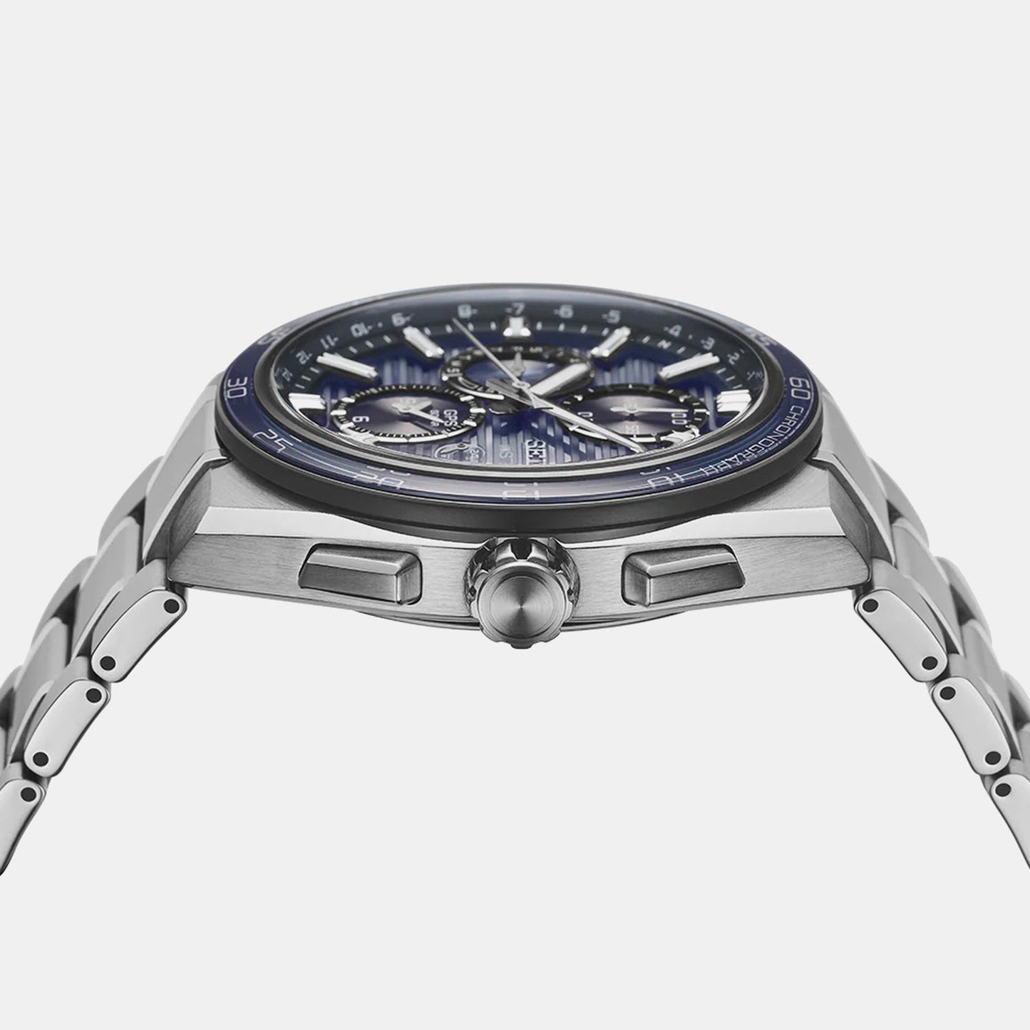 Astron GPS Solar Dual-Time Chronograph Men Slate Blue Dial Watch SSH175J1