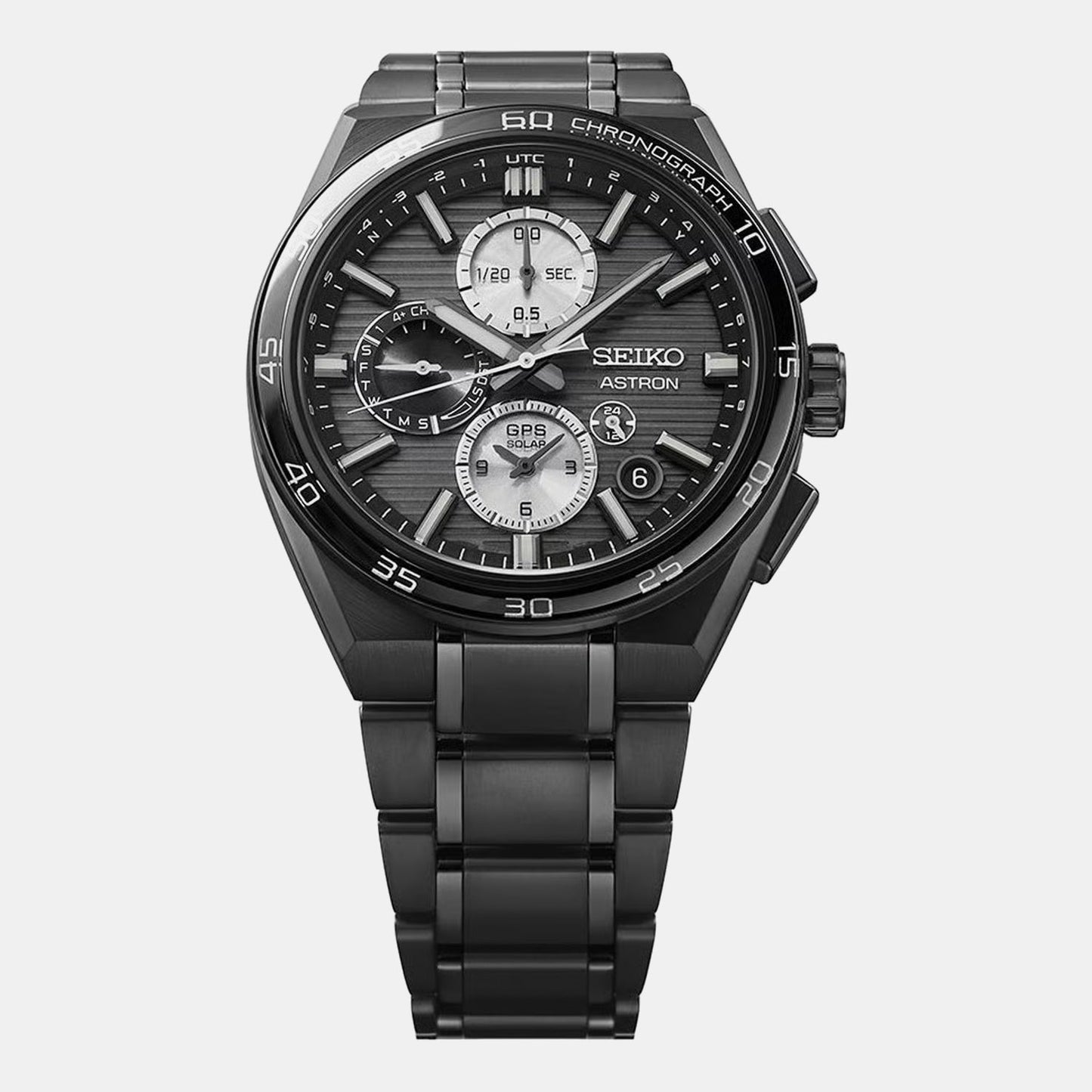 Astron GPS Solar Dual-Time Chronograph Men Night Sky Black Dial Watch SSH179J1
