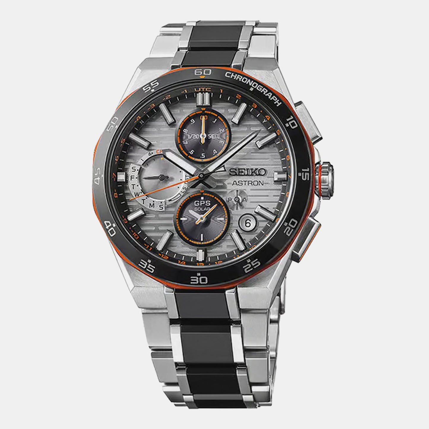 Astron Limited Edition Men GPS Solar Silver Dial Chronograph Stainless Steel Watch SSH183J1