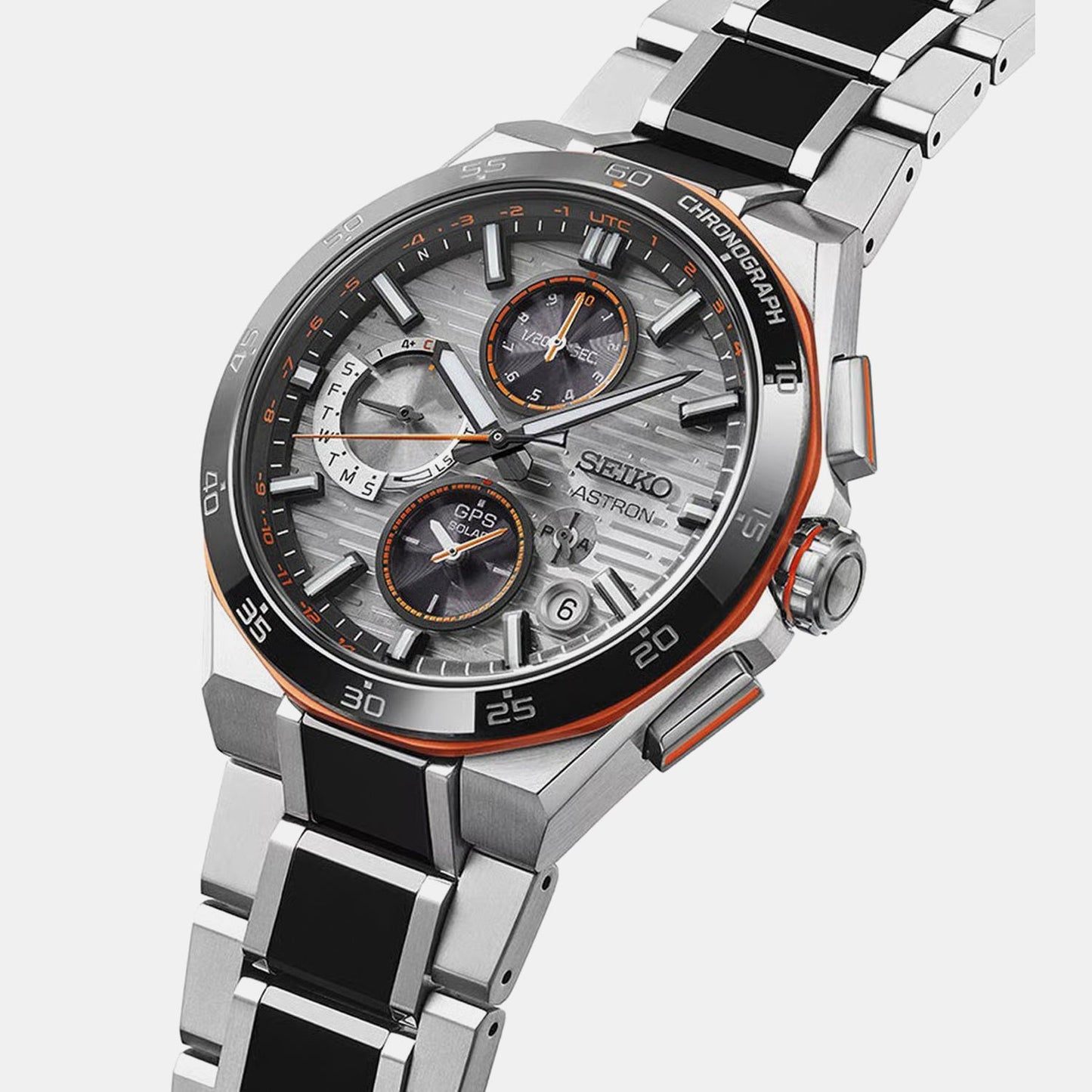 Astron Limited Edition Men GPS Solar Silver Dial Chronograph Stainless Steel Watch SSH183J1