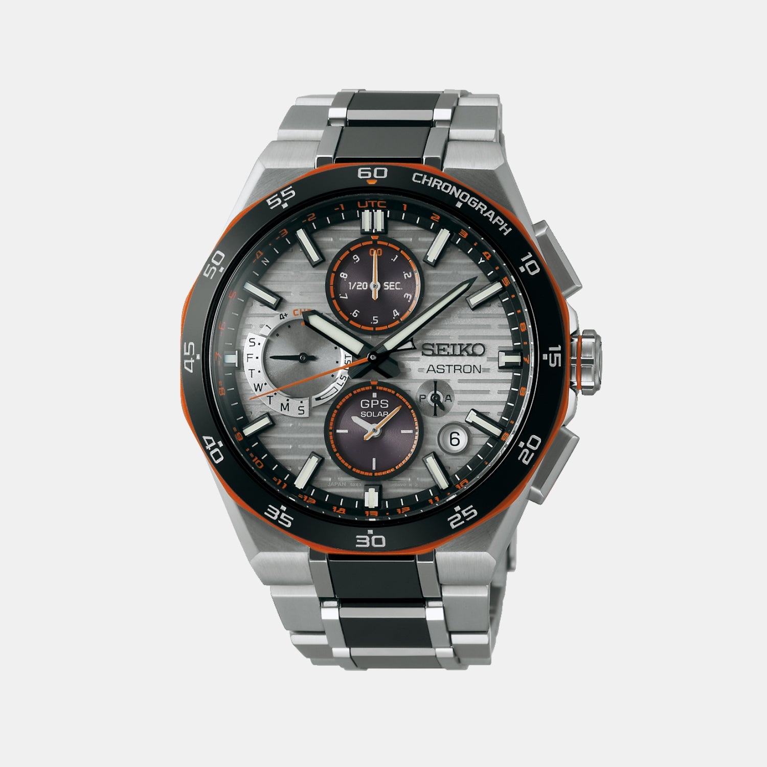 Astron Limited Edition Men GPS Solar Silver Dial Chronograph Stainless Steel Watch SSH183J1