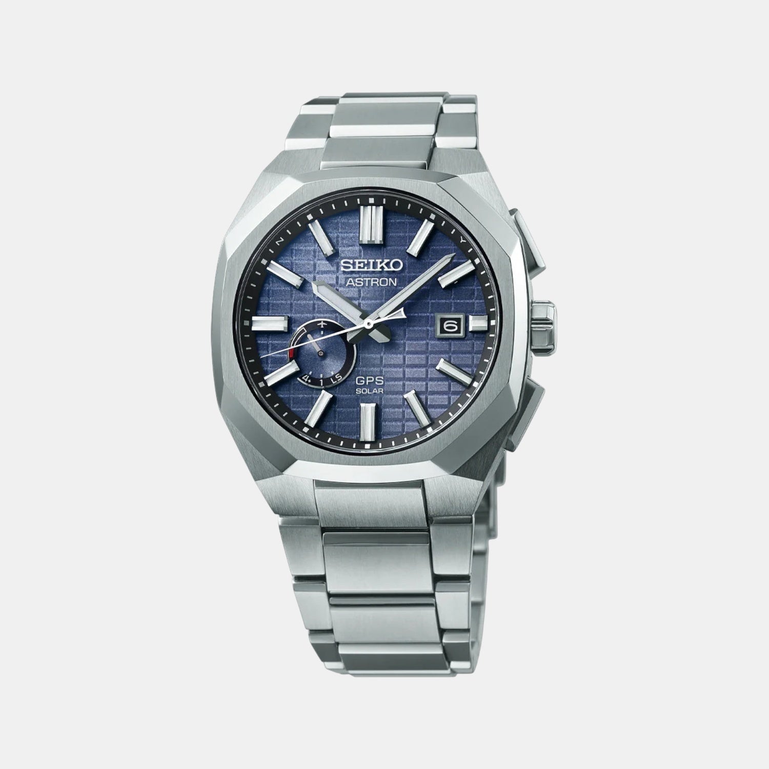 Astron Men Solar Blue Dial Analog Stainless Steel Watch SSJ013J1