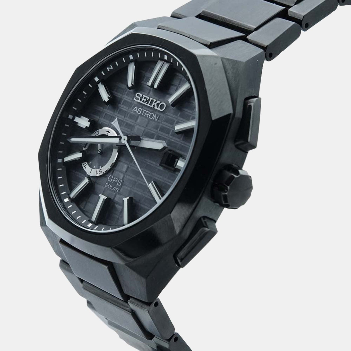 Astron Men Solar Black Dial Analog Stainless Steel Watch SSJ015J1