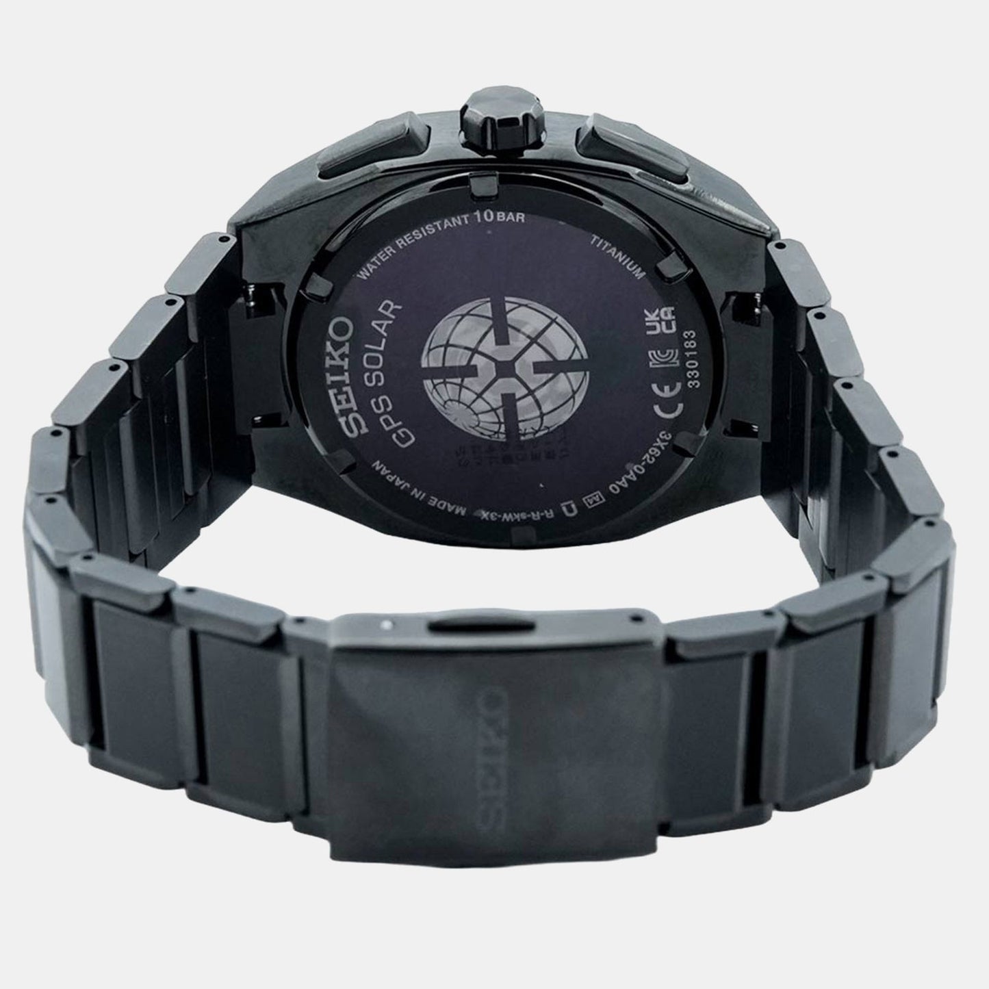 Astron Men Solar Black Dial Analog Stainless Steel Watch SSJ015J1