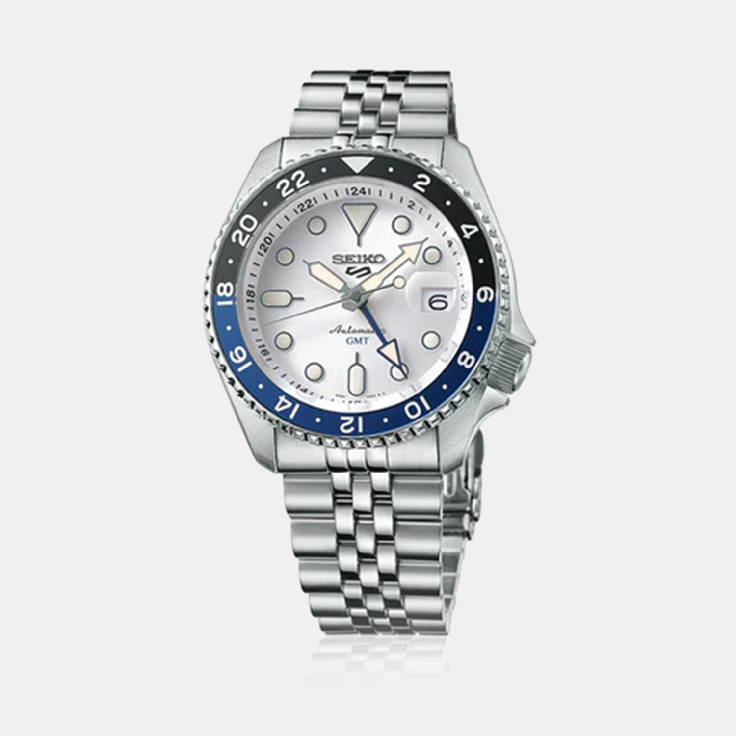 5 Sports Men Automatic White Dial Analog Stainless Steel Watch SSK033K1