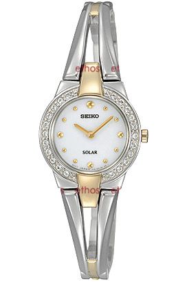 Seiko Solar Quartz Women Watches in Round case & White Dial SUP052P1