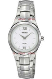 Seiko Solar Quartz Women Watches in Round case & White Dial SUP109P1