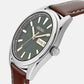 Dress Men Quartz Green Dial Analog Leather Watch SUR449P1