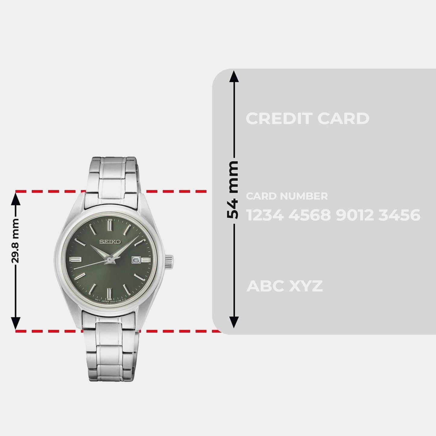 Dress Women Quartz Green Dial Analog Stainless Steel Watch SUR533P1