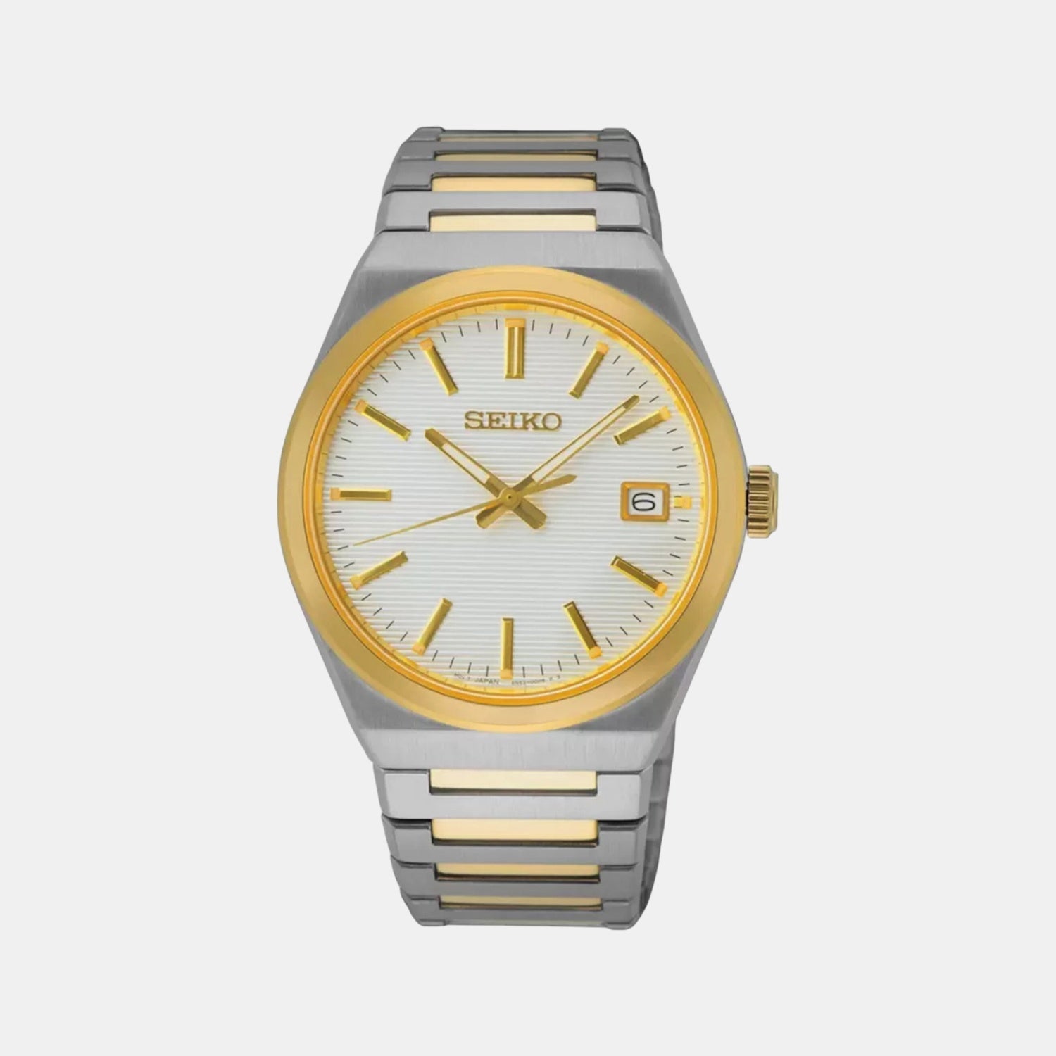 Dress Men Quartz White Dial Analog Stainless Steel Watch SUR558P1