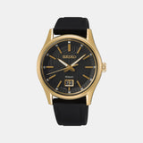 Dress Men Quartz Black Dial Analog Rubber Watch SUR560P1