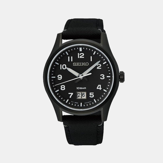 Dress Men Quartz Black Dial Analog Stainless Steel Watch SUR571P1