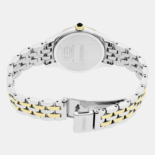 Classic Women Quartz White Dial Analog Stainless Steel Watch SUR612P1
