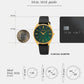Dress Women Quartz Green Dial Analog Leather Watch SWR080P1