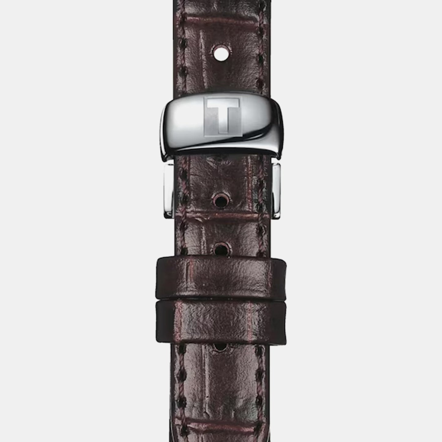 Women Automatic Silver Dial Analog Leather Watch T0062071603800