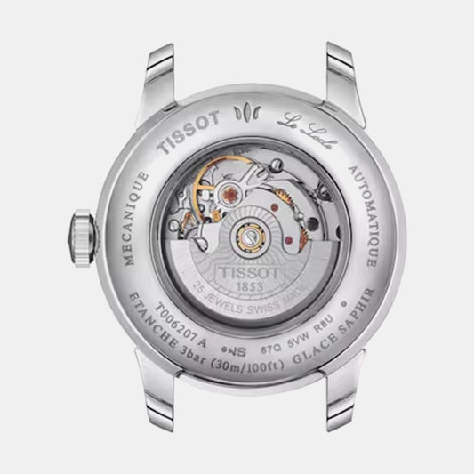 Women Automatic Silver Dial Analog Leather Watch T0062071603800
