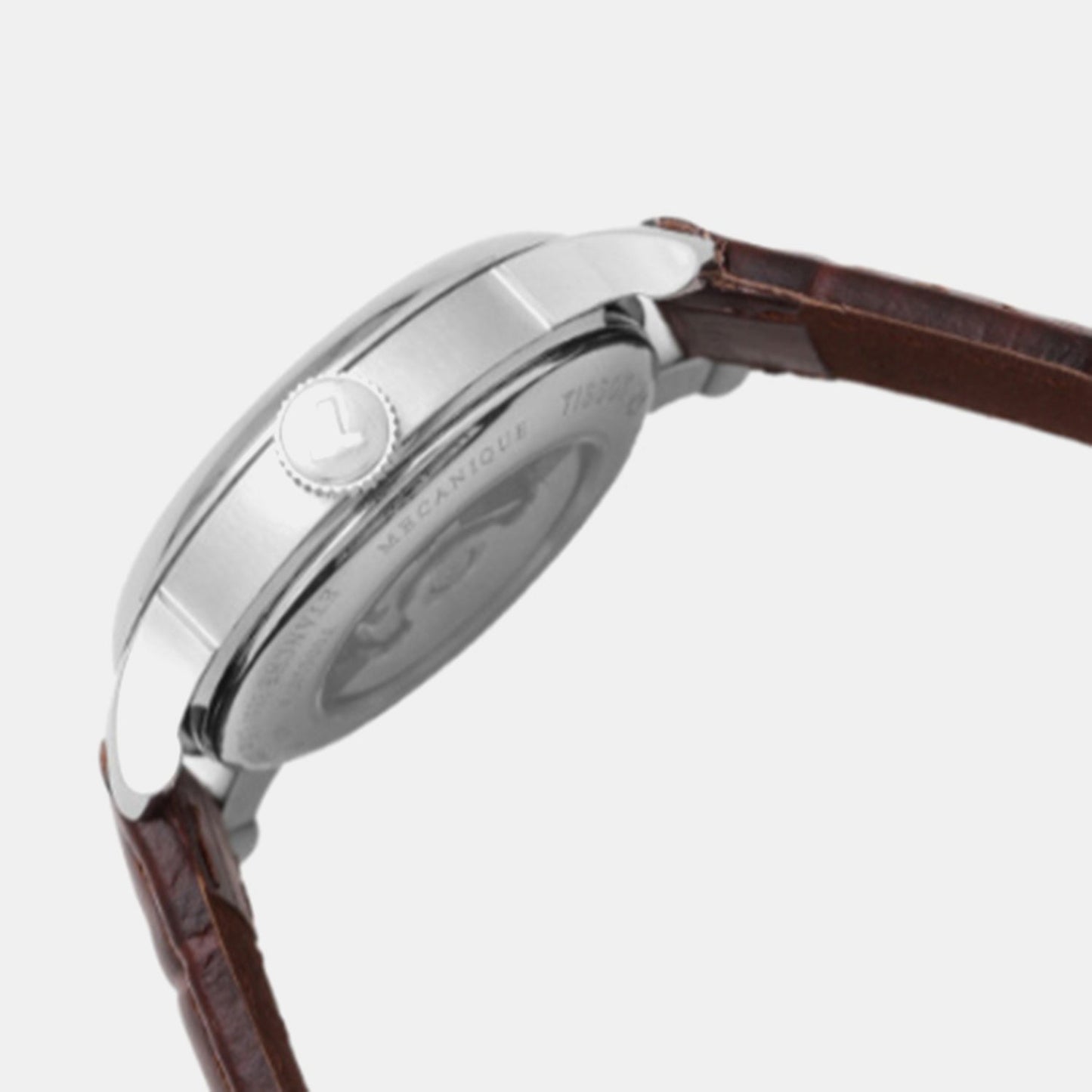 Women Automatic Silver Dial Analog Leather Watch T0062071603800