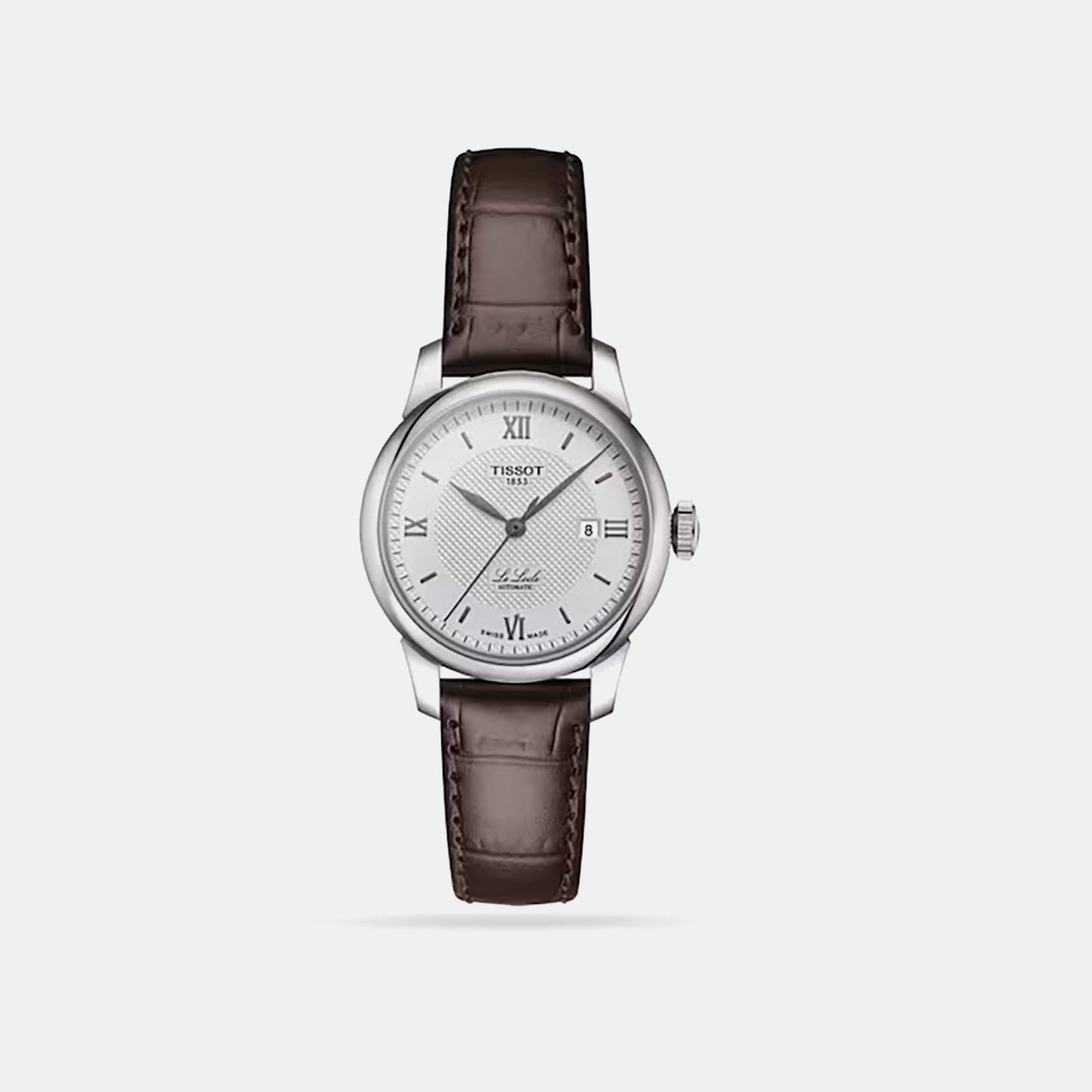 Women Automatic Silver Dial Analog Leather Watch T0062071603800