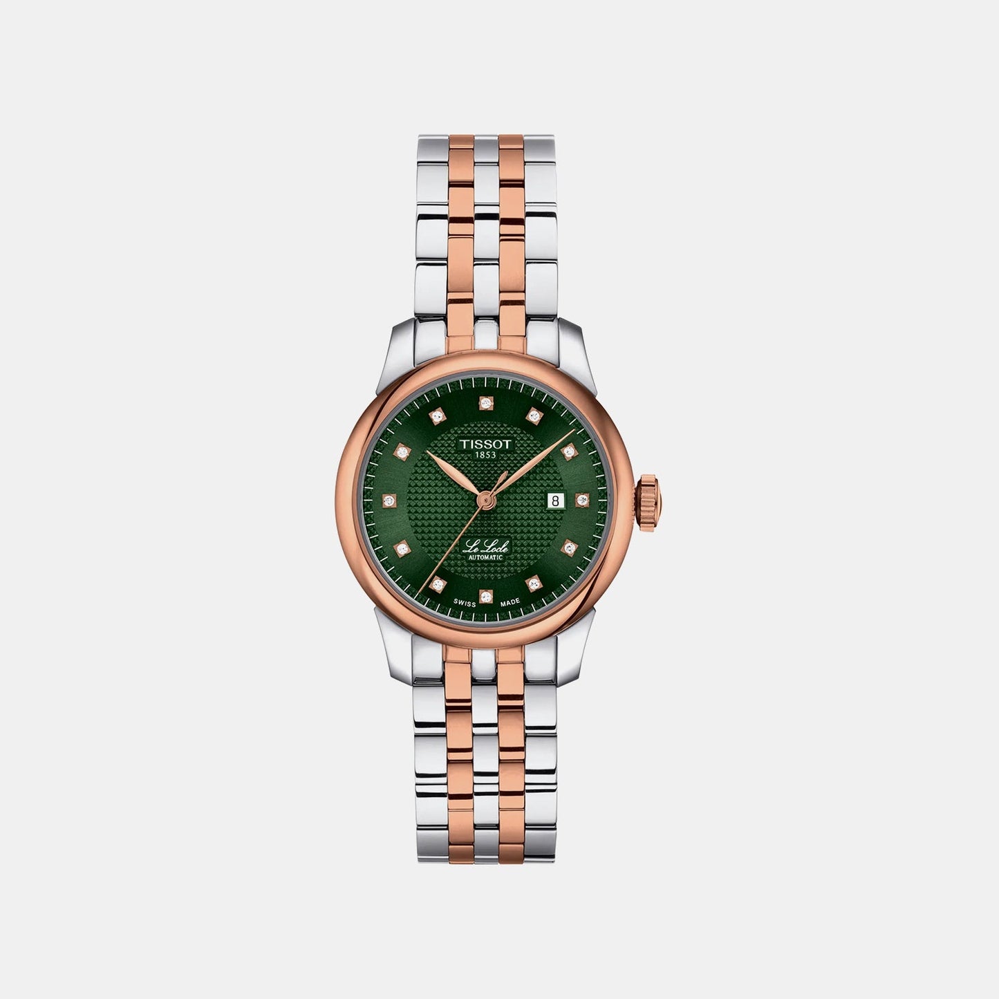 Le Locle Women Automatic Green Dial Analog Stainless Steel Watch T0062072209600
