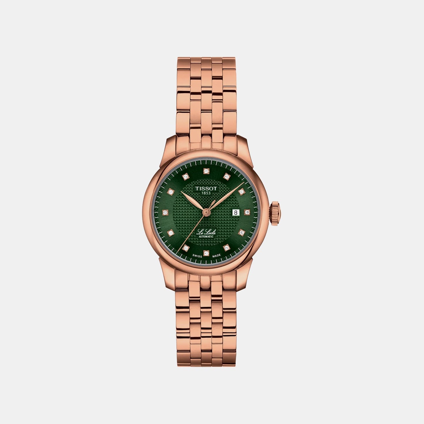 Le Locle Women Automatic Green Dial Analog Stainless Steel Watch T0062073309600