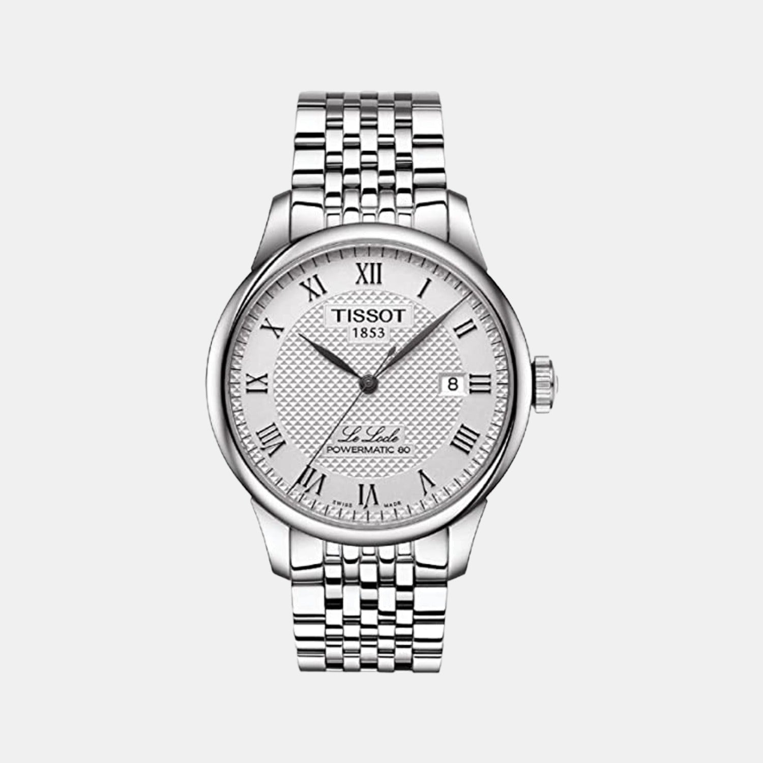 Le Locle Men Automatic Silver Dial Analog Stainless Steel Watch T0064071103300