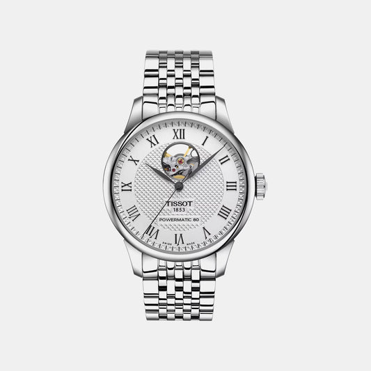 Le Locle Men Automatic Silver Dial Analog Stainless Steel Watch T0064071103302